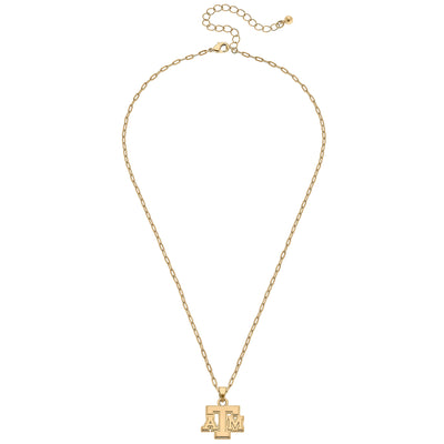 Texas A&M Aggies 24K Gold Plated Delicate Necklace