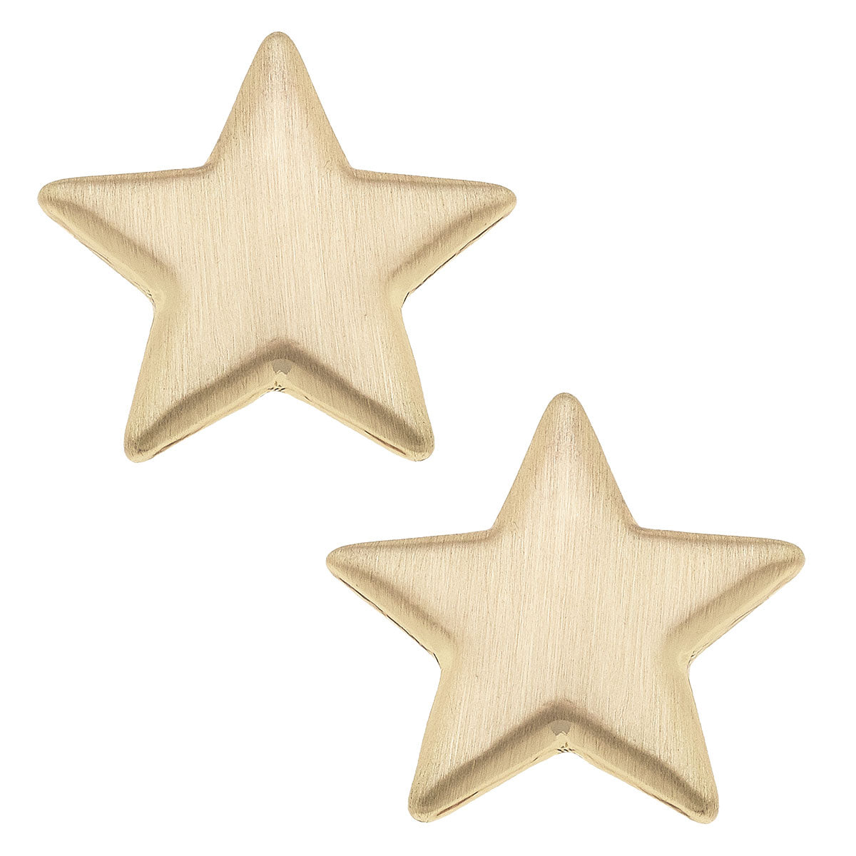 Icon Puffed Star Stud Earrings in Satin Gold