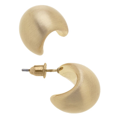 Icon Mini Tapered Puff Hoop Earrings in Satin Gold