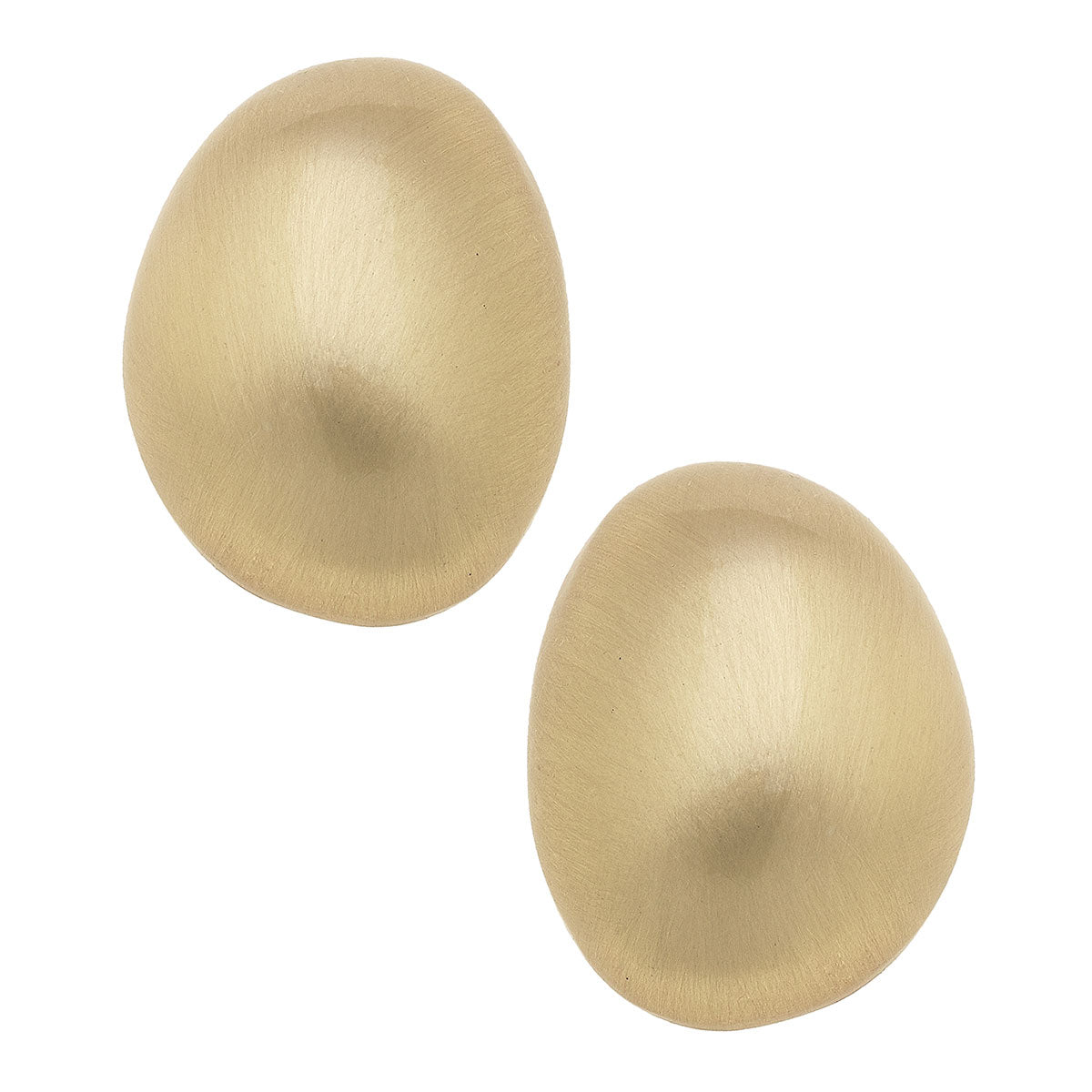 Icon Puffed Dome Statement Stud Earrings in Satin Gold