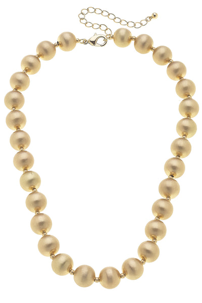 Phoebe Ball Bead Necklace in Satin Gold