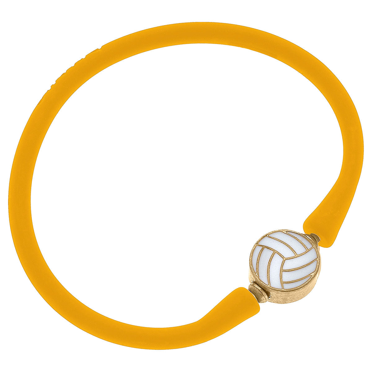 Enamel Volleyball Silicone Bali Bracelet in Cantaloupe