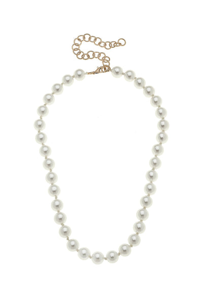 Chloe Beaded Pearl Necklace in Ivory