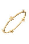 Claudia Star Bangle in Worn Gold