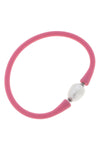 Bali Freshwater Pearl Silicone Bracelet in Bubble Gum