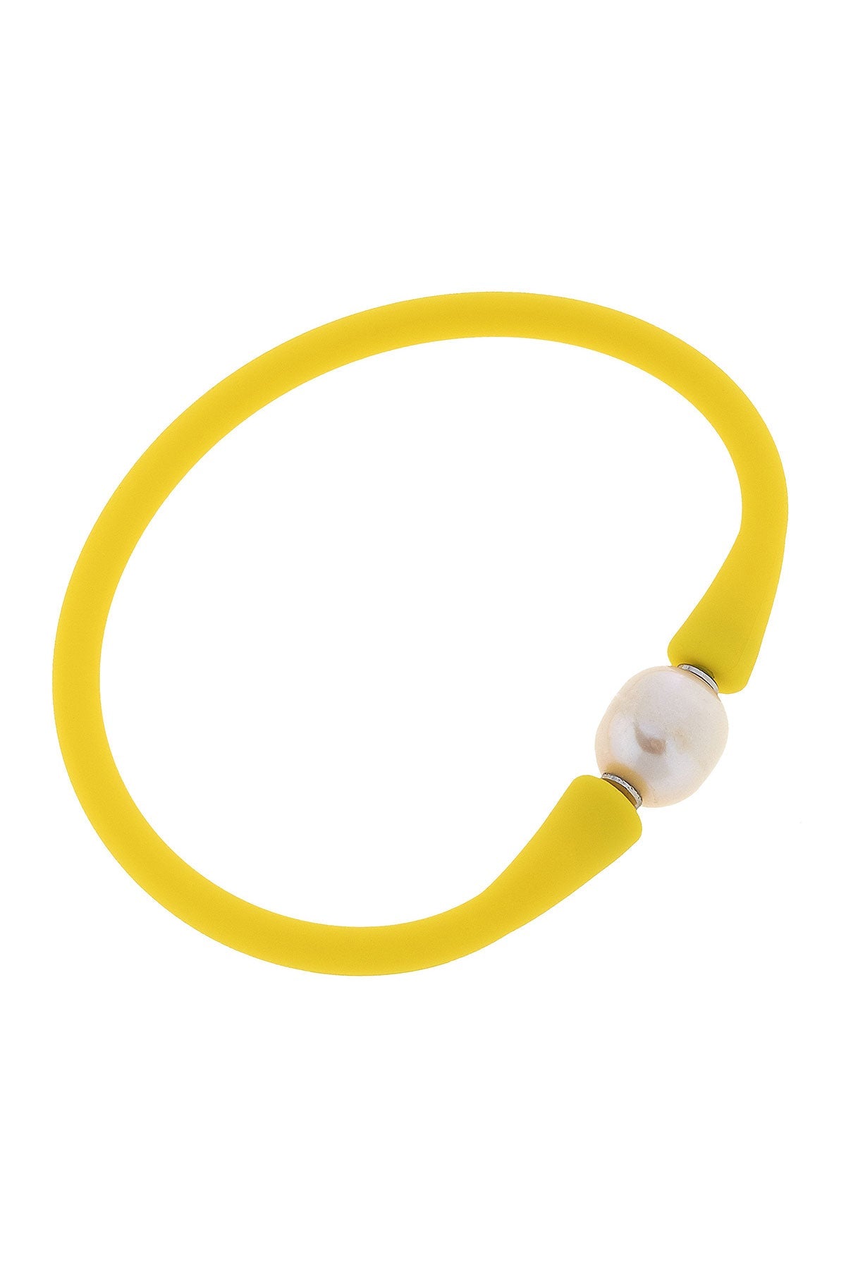 Bali Freshwater Pearl Silicone Bracelet in Yellow