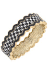 Annalise Houndstooth Statement Bangle in Black & White