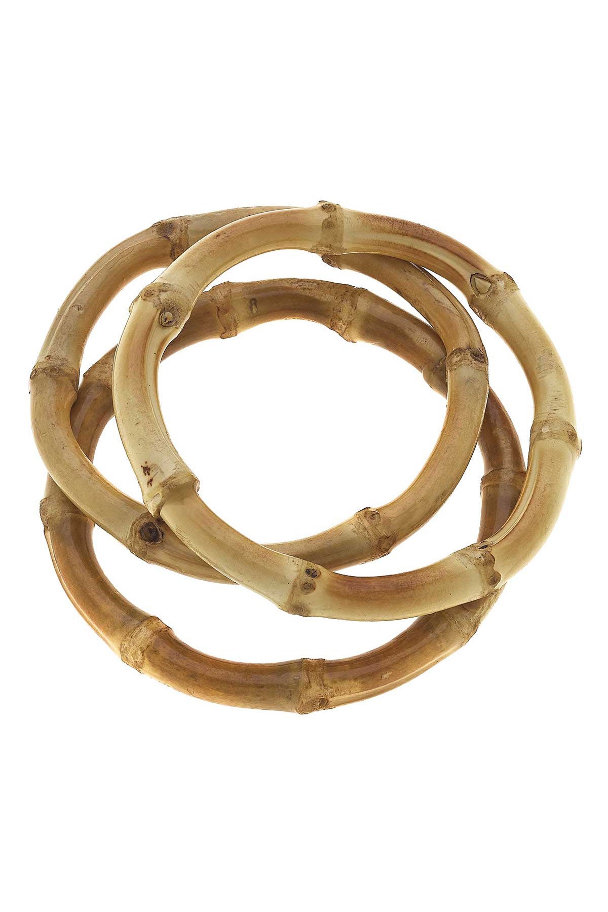 Felicity Bamboo Bangle Stack in Natural - Set of 3