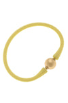 Bali 24K Gold Plated Ball Bead Silicone Bracelet in Canary Yellow