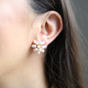 Cara Pearl Cluster Stud Earrings in Ivory