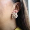 Kate Pearl-Studded Stud Earrings in Ivory