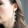Liz Pearl Studded Drop Earrings in Ivory
