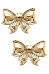 Waverly Bow Stud Earrings in Worn Gold