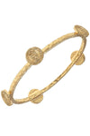 CANVAS Style x MaryCatherineStudio French Coin Bangle in Worn Gold