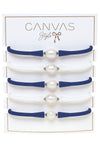 Bali Game Day Freshwater Pearl Bracelet Set of 5 in Royal Blue & White