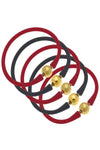 Bali Game Day 24K Gold Bracelet Set of 5 in Red & Black