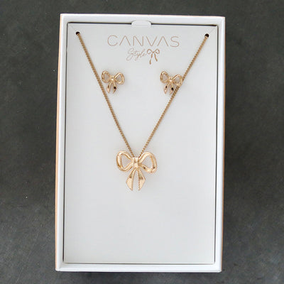 Dominique Bow Earring and Necklace Set