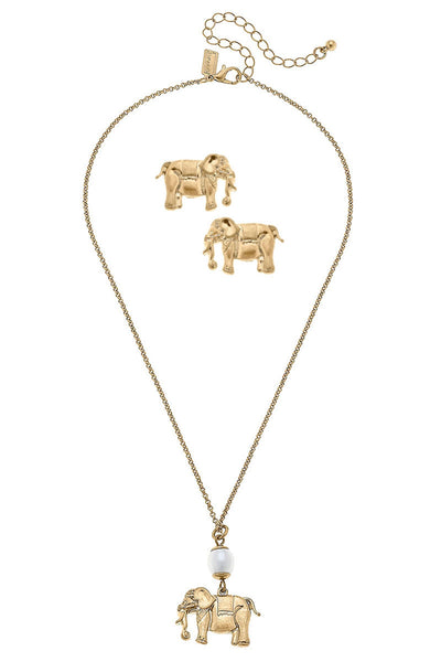 Bracy Elephant Earring and Necklace Set