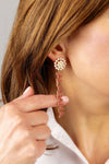 Alabama Crimson Tide Pearl Cluster Dotted Enamel Drop Earrings