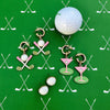 Flynn Golf Ball Stud Earrings in White