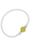 Bali Tennis Ball Bead Silicone Bracelet in White
