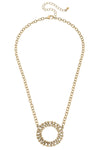 Alexandra Metal-Plated Rattan Necklace in Worn Gold