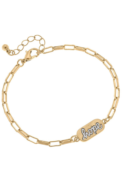 Allison Hope Chain Bracelet in Worn Gold