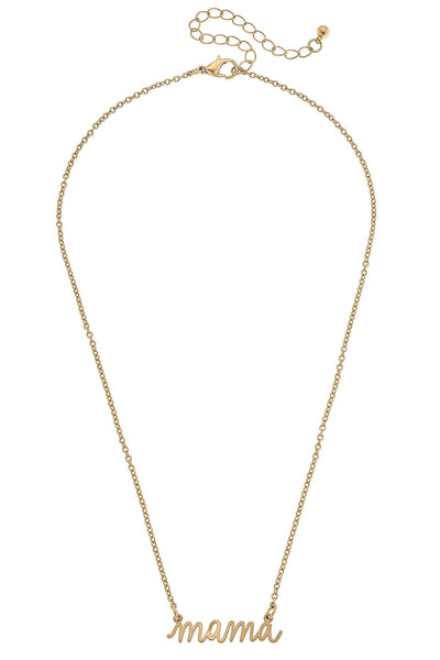 Julia Mama Delicate Chain Necklace in Worn Gold