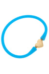 Bali Heart Bead Silicone Bracelet in Aqua
