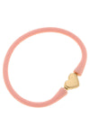 Bali Heart Bead Silicone Bracelet in Light Pink