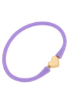 Bali Heart Bead Silicone Bracelet in Lavender