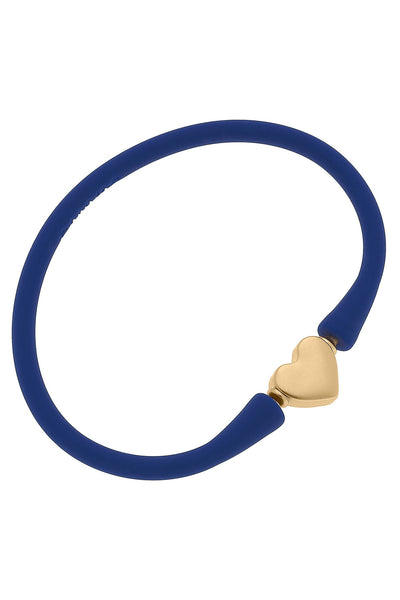 Bali Heart Bead Silicone Bracelet in Royal Blue
