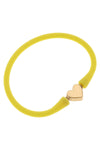 Bali Heart Bead Silicone Bracelet in Yellow