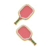 Ellie Pickleball Paddle Stud Earrings in Pink