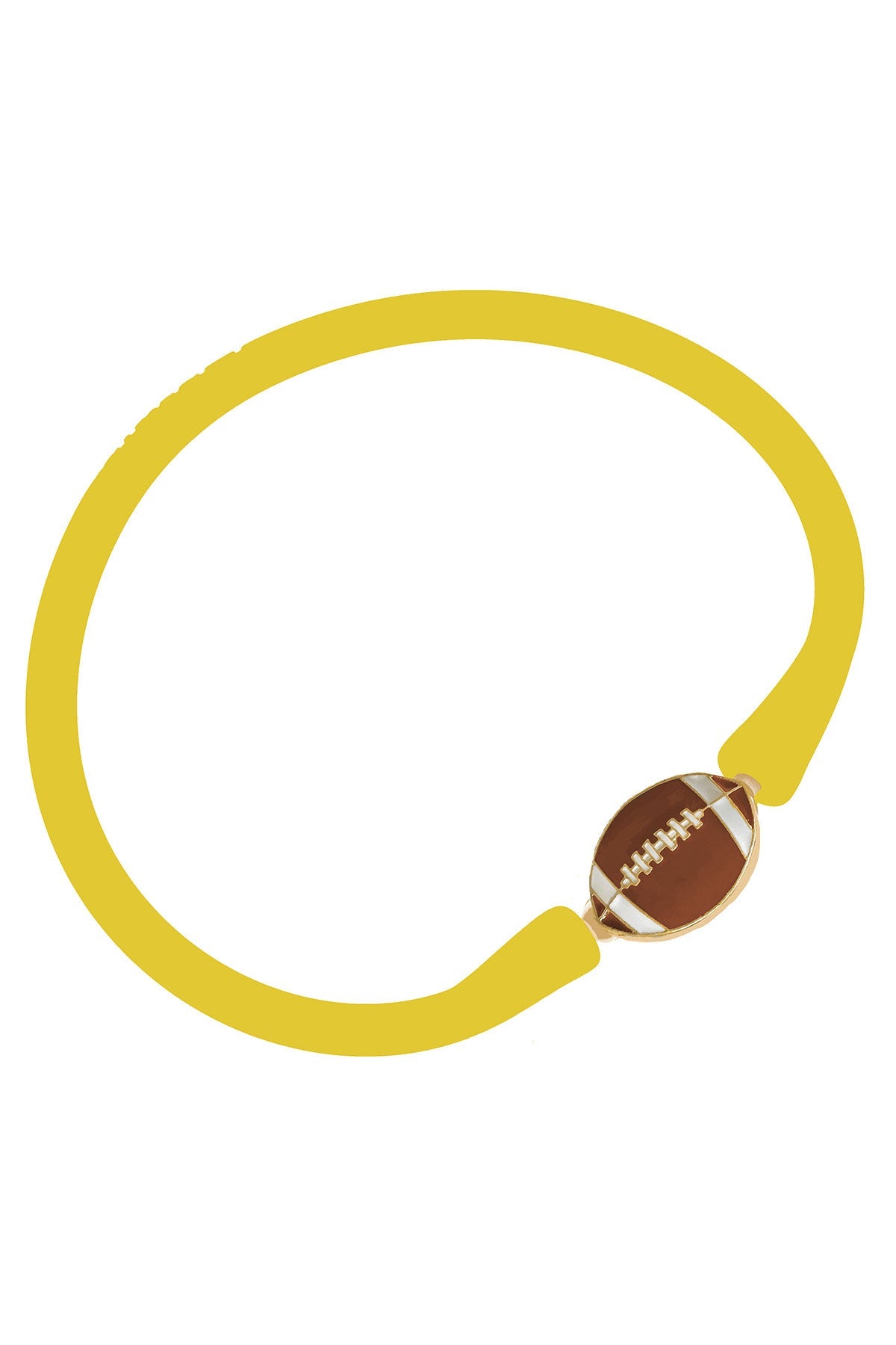Enamel Football Silicone Bali Bracelet in Yellow