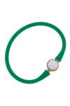Enamel Golf Ball Silicone Bali Bracelet in Green
