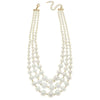 Audrey Layered Statement Necklace in Ivory Pearl